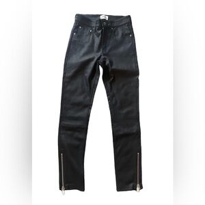 100% Sheep Leather Skinny Pants with Ankle Zippers